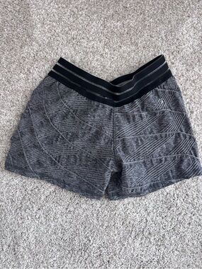 ABS2B Women's Gray scrunch Athletic Shorts with Striped Waistband